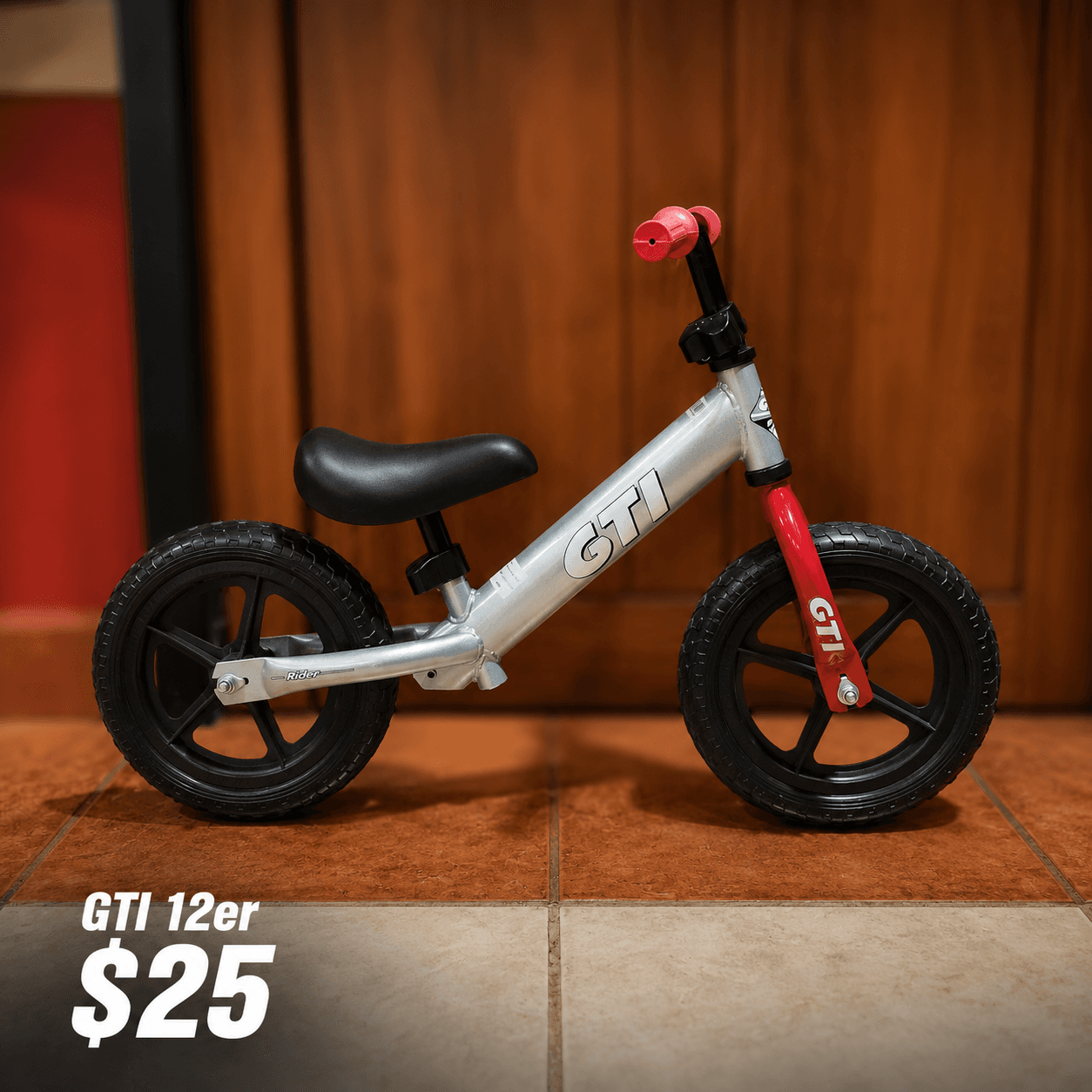 Bicicleta 12 RIDER Gris/Rojo